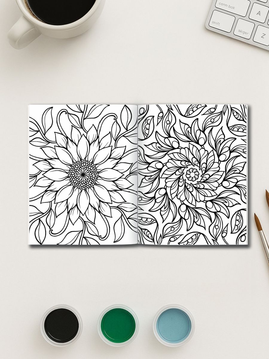 Floral Flow – 213 Mandala Flower Coloring Pages - Image 3